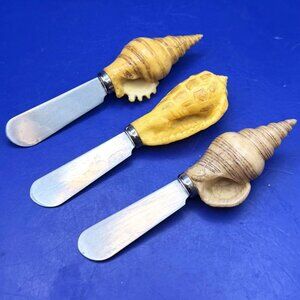 Boston Warehouse Seashell Cheese Spreaders Coastal Nautical Beach Serve Set of 3
